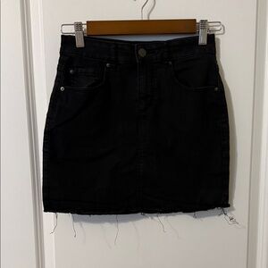 Garage Black Frayed Hem Mini Skirt